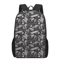 Black And White Tropical Palm Leaf Print 17 Inch Backpack