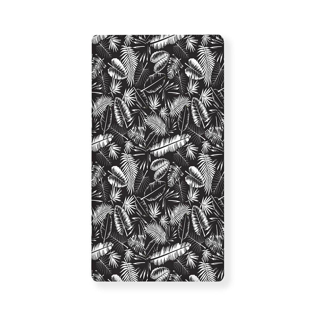 Black And White Tropical Palm Leaf Print Baby Crib Sheet