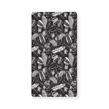 Black And White Tropical Palm Leaf Print Baby Crib Sheet