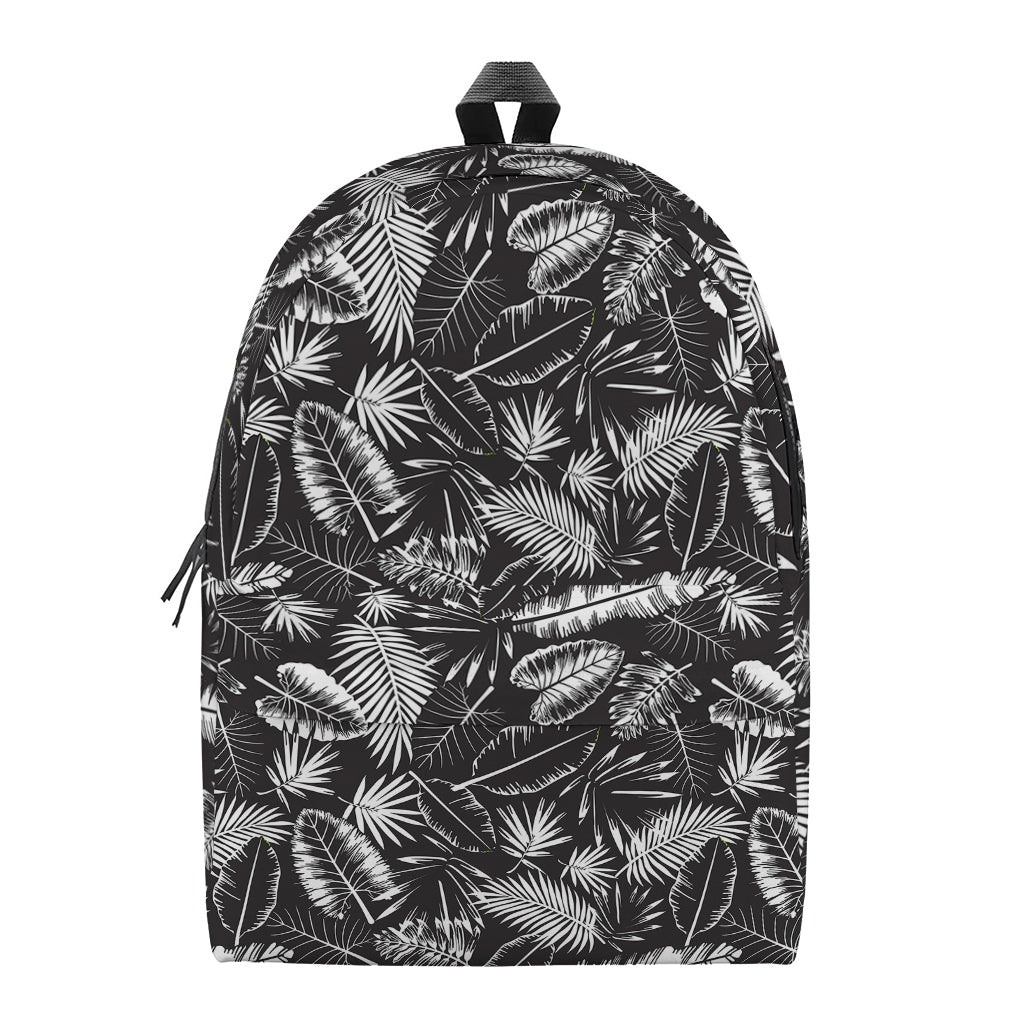 Black And White Tropical Palm Leaf Print Backpack