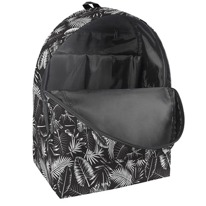 Black And White Tropical Palm Leaf Print Backpack