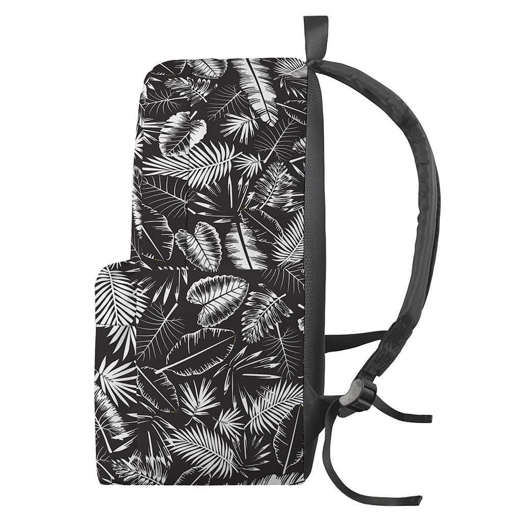 Black And White Tropical Palm Leaf Print Backpack