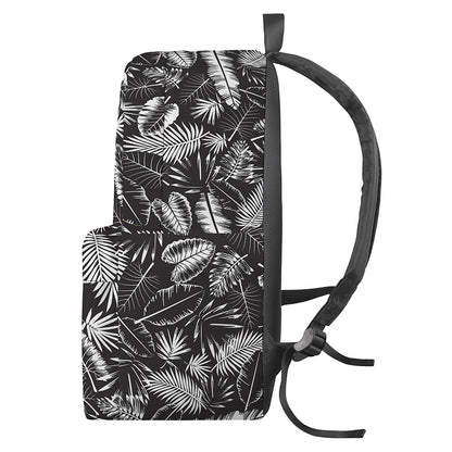 Black And White Tropical Palm Leaf Print Backpack
