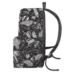 Black And White Tropical Palm Leaf Print Backpack