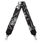 Black And White Tropical Palm Leaf Print Bag Strap