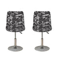 Black And White Tropical Palm Leaf Print Bar Stool Covers