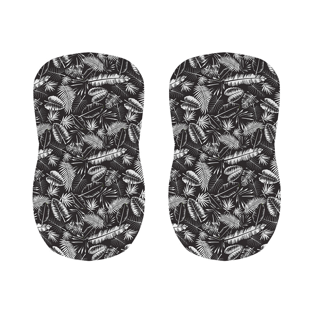 Black And White Tropical Palm Leaf Print Bar Stool Covers