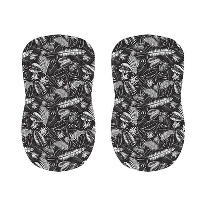Black And White Tropical Palm Leaf Print Bar Stool Covers