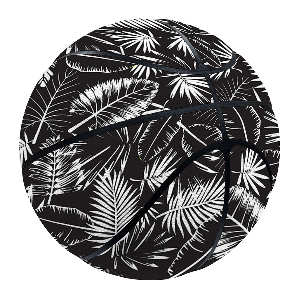 Black And White Tropical Palm Leaf Print Basketball