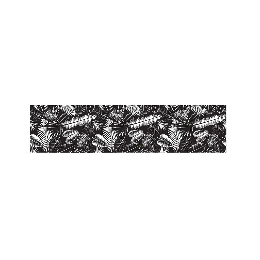 Black And White Tropical Palm Leaf Print Bed Runner