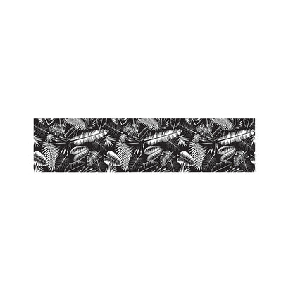 Black And White Tropical Palm Leaf Print Bed Runner