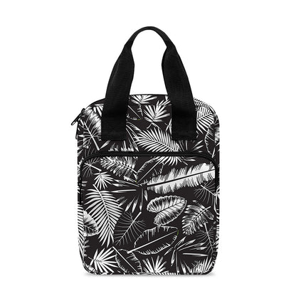 Black And White Tropical Palm Leaf Print Bible Tote Bag