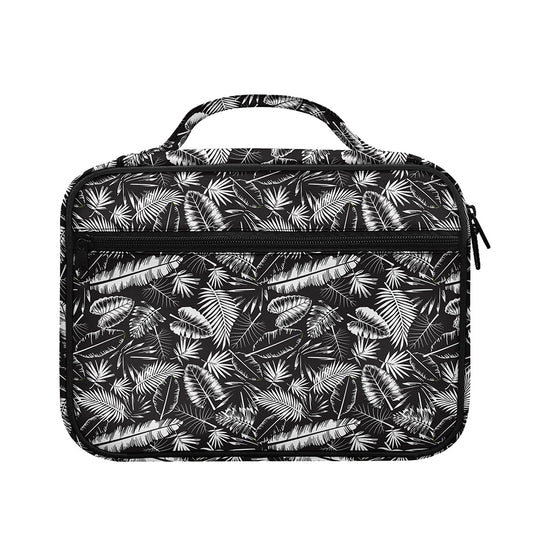 Black And White Tropical Palm Leaf Print Briefcase Bible Bag