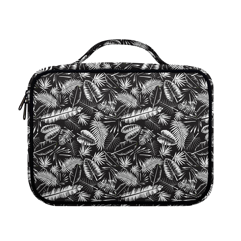 Black And White Tropical Palm Leaf Print Briefcase Bible Bag