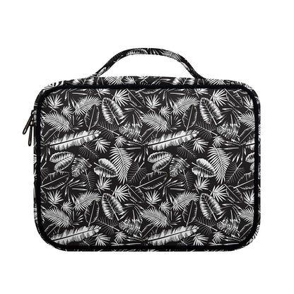 Black And White Tropical Palm Leaf Print Briefcase Bible Bag