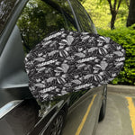 Black And White Tropical Palm Leaf Print Car Side Mirror Covers