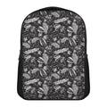 Black And White Tropical Palm Leaf Print Casual Backpack