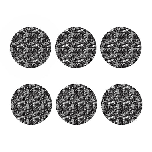 Black And White Tropical Palm Leaf Print Coaster Set