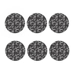 Black And White Tropical Palm Leaf Print Coaster Set