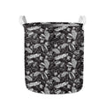 Black And White Tropical Palm Leaf Print Collapsible Laundry Basket