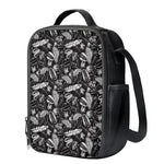 Black And White Tropical Palm Leaf Print Crossbody Lunch Bag