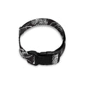 Black And White Tropical Palm Leaf Print Dog Collar