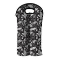Black And White Tropical Palm Leaf Print Double Neoprene Wine Tote