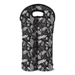 Black And White Tropical Palm Leaf Print Double Neoprene Wine Tote