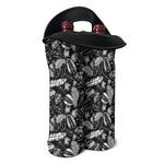 Black And White Tropical Palm Leaf Print Double Neoprene Wine Tote