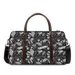 Black And White Tropical Palm Leaf Print Duffle Bag