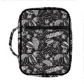 Black And White Tropical Palm Leaf Print Front Pocket Bible Bag