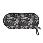 Black And White Tropical Palm Leaf Print Glasses Case