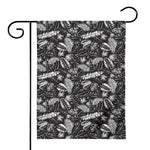 Black And White Tropical Palm Leaf Print House Flag
