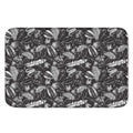 Black And White Tropical Palm Leaf Print Indoor Door Mat