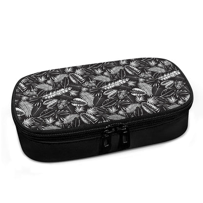Black And White Tropical Palm Leaf Print Insulin Cooler Travel Case
