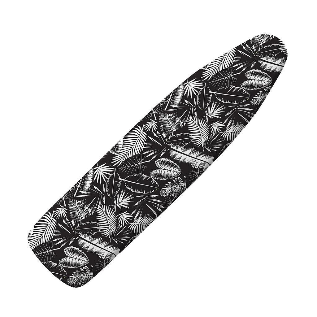 Black And White Tropical Palm Leaf Print Ironing Board Cover