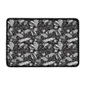 Black And White Tropical Palm Leaf Print Kitchen Mat
