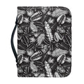 Black And White Tropical Palm Leaf Print Leather Bible Cover