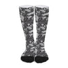 Black And White Tropical Palm Leaf Print Long Socks