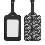 Black And White Tropical Palm Leaf Print Luggage Tag