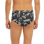 Black And White Tropical Palm Leaf Print Men's Briefs