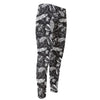 Black And White Tropical Palm Leaf Print Men's Compression Pants