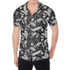 Black And White Tropical Palm Leaf Print Men's Shirt