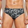 Black And White Tropical Palm Leaf Print Men's Swim Briefs