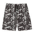 Black And White Tropical Palm Leaf Print Men's Swim Trunks