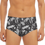 Black And White Tropical Palm Leaf Print Men's Triangle Swim Briefs