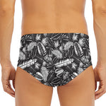 Black And White Tropical Palm Leaf Print Men's Triangle Swim Briefs