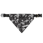 Black And White Tropical Palm Leaf Print Over The Collar Dog Bandana