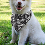 Black And White Tropical Palm Leaf Print Over The Collar Dog Bandana
