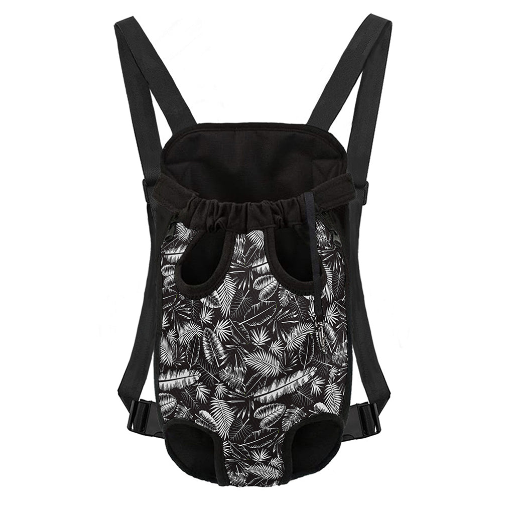 Black And White Tropical Palm Leaf Print Pet Carrier Backpack